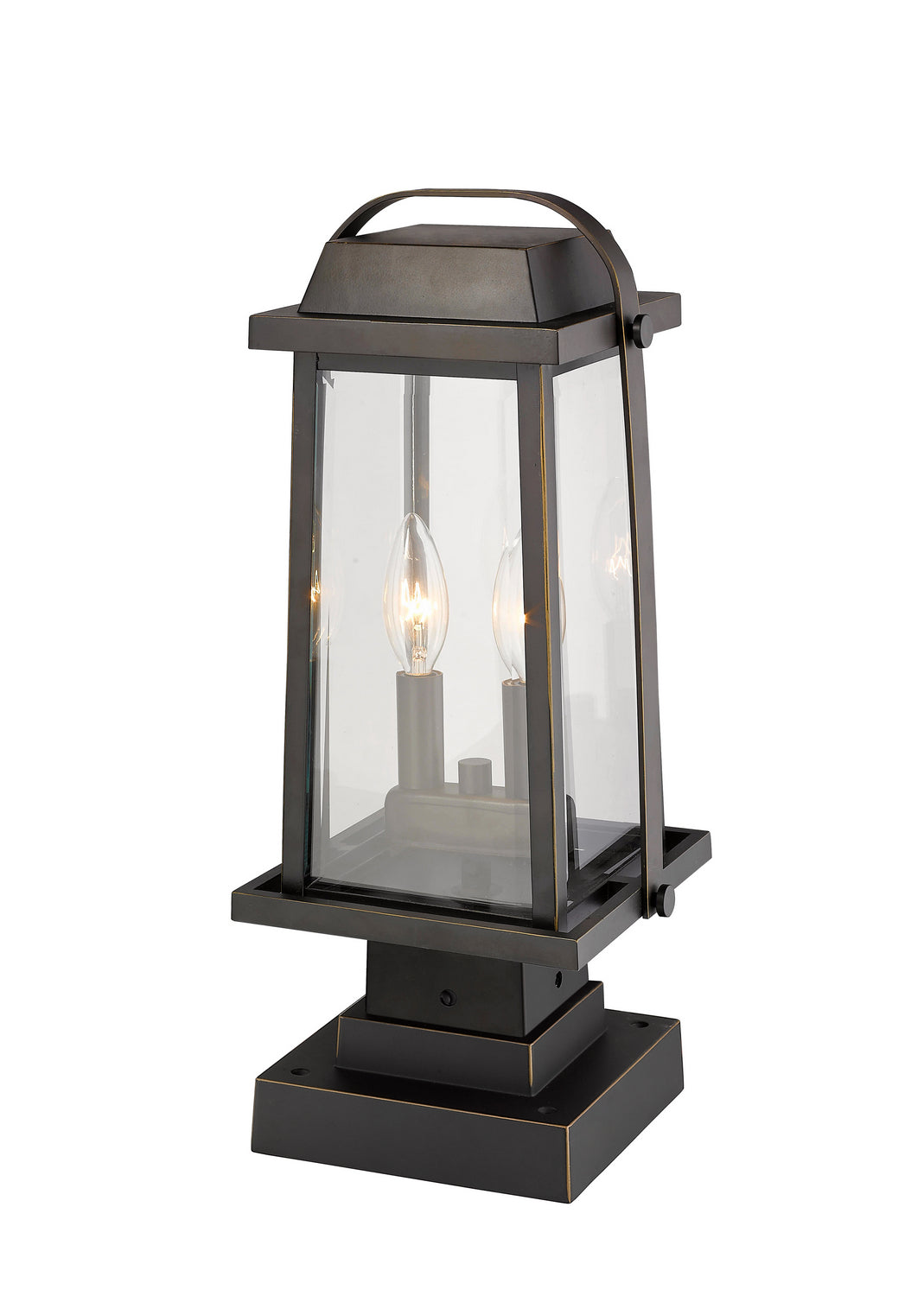 Z-Lite - 574PHMS-SQPM-ORB - Two Light Outdoor Pier Mounted Fixture - Millworks - Oil Rubbed Bronze