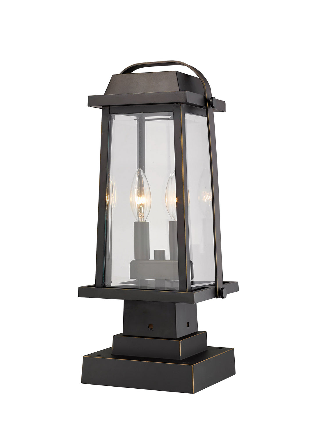 Z-Lite - 574PHMS-SQPM-ORB - Two Light Outdoor Pier Mounted Fixture - Millworks - Oil Rubbed Bronze