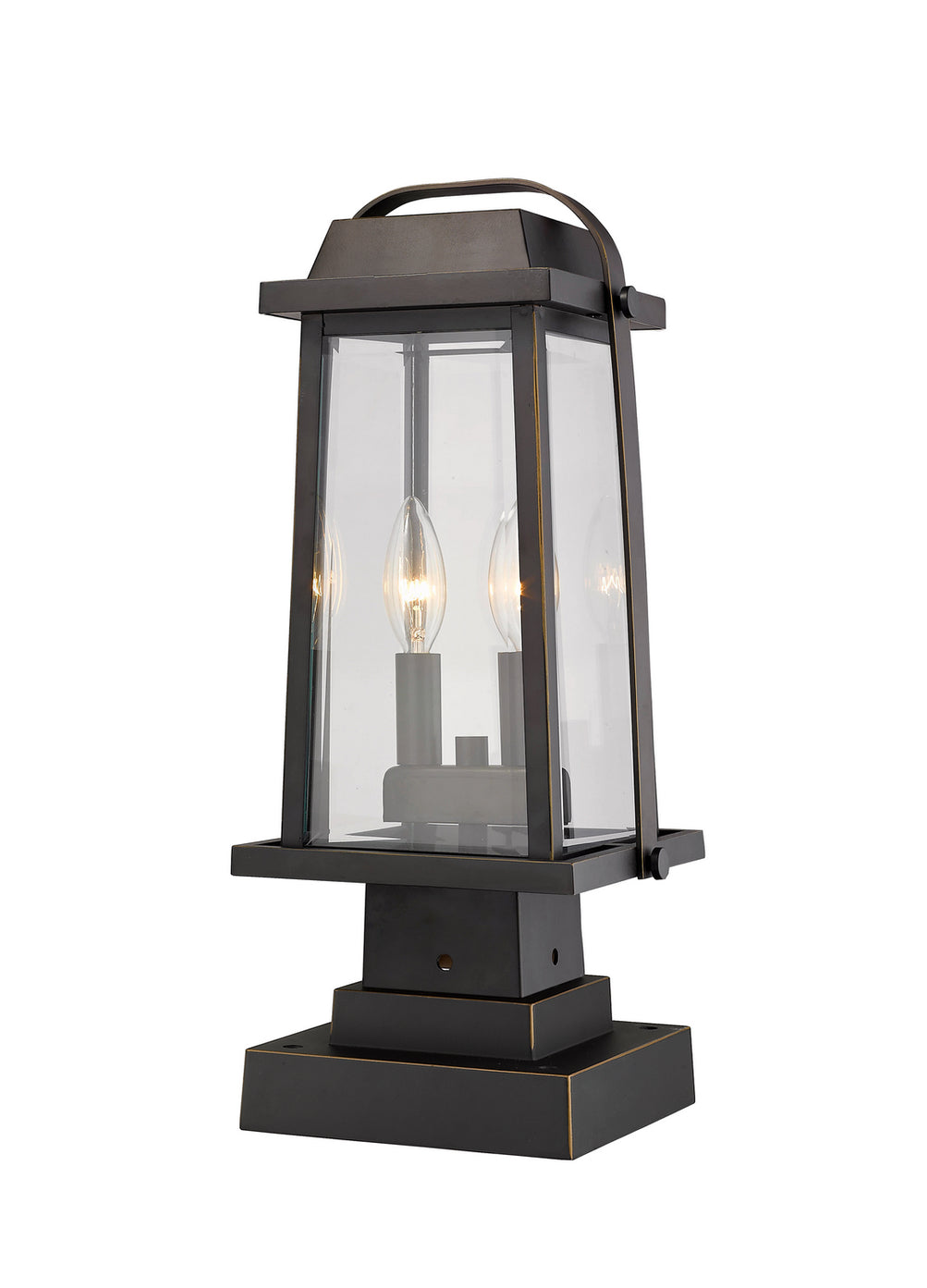 Z-Lite - 574PHMS-SQPM-ORB - Two Light Outdoor Pier Mounted Fixture - Millworks - Oil Rubbed Bronze