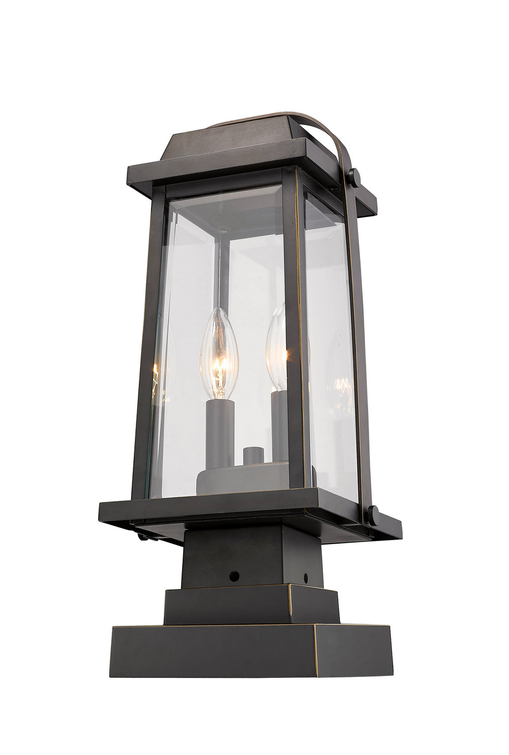 Z-Lite - 574PHMS-SQPM-ORB - Two Light Outdoor Pier Mount - Millworks - Oil Rubbed Bronze