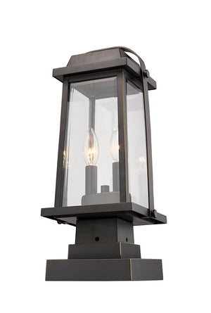 Z-Lite - 574PHMS-SQPM-ORB - Two Light Outdoor Pier Mounted Fixture - Millworks - Oil Rubbed Bronze