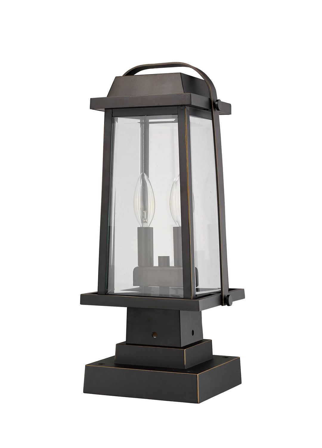 Z-Lite - 574PHMS-SQPM-ORB - Two Light Outdoor Pier Mounted Fixture - Millworks - Oil Rubbed Bronze