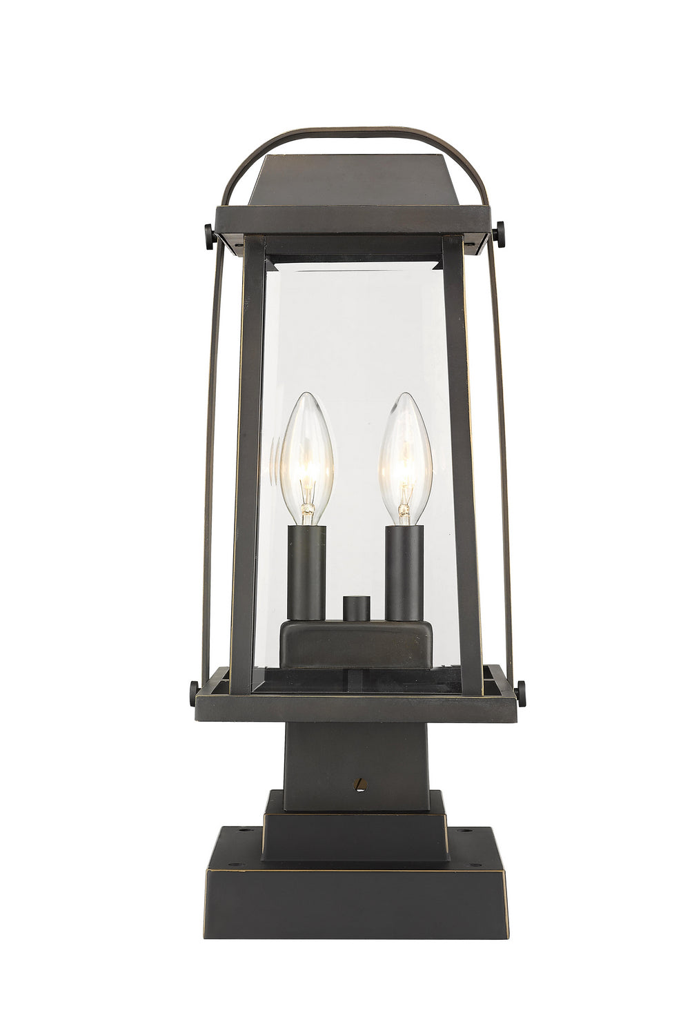 Z-Lite - 574PHMS-SQPM-ORB - Two Light Outdoor Pier Mounted Fixture - Millworks - Oil Rubbed Bronze