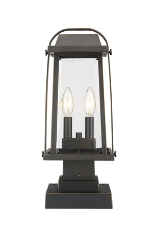 Z-Lite - 574PHMS-SQPM-ORB - Two Light Outdoor Pier Mounted Fixture - Millworks - Oil Rubbed Bronze