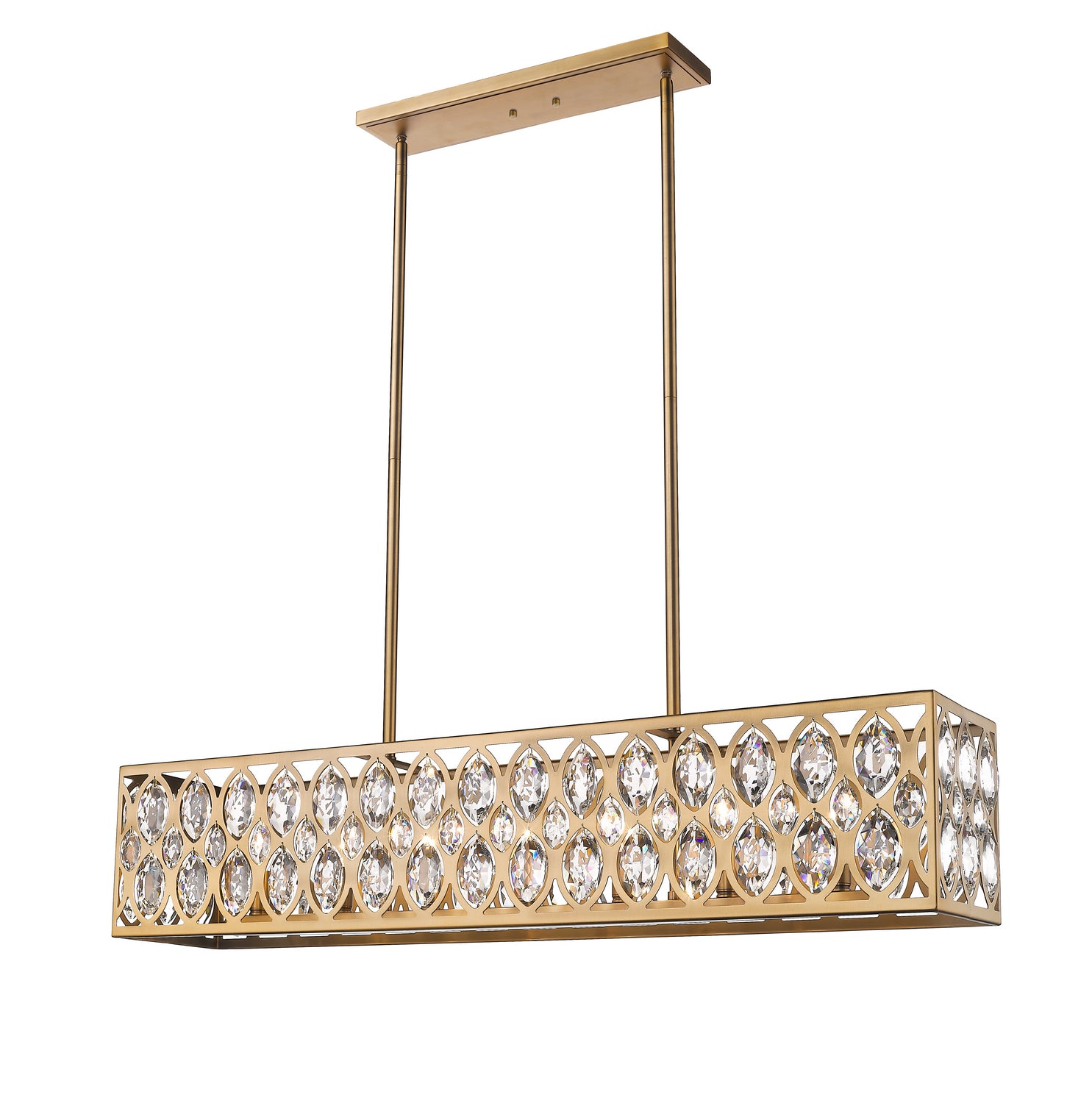 Z-Lite - 6010-42HB - Seven Light Linear Chandelier - Dealey - Heirloom Brass