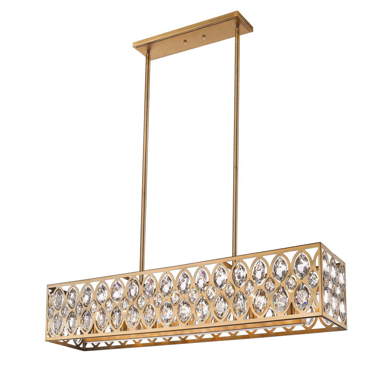 Z-Lite - 6010-42HB - Seven Light Linear Chandelier - Dealey - Heirloom Brass