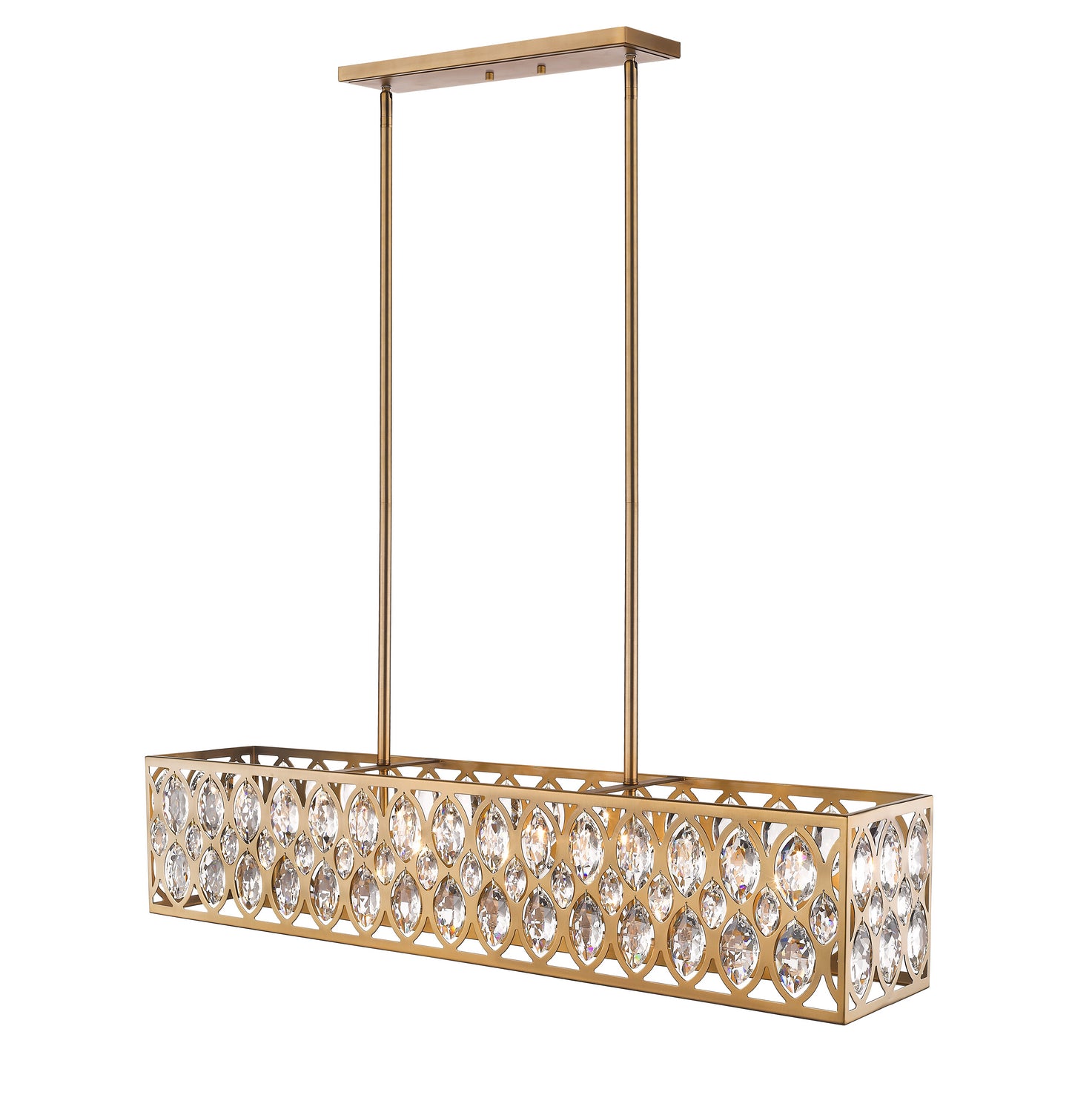 Z-Lite - 6010-42HB - Seven Light Linear Chandelier - Dealey - Heirloom Brass