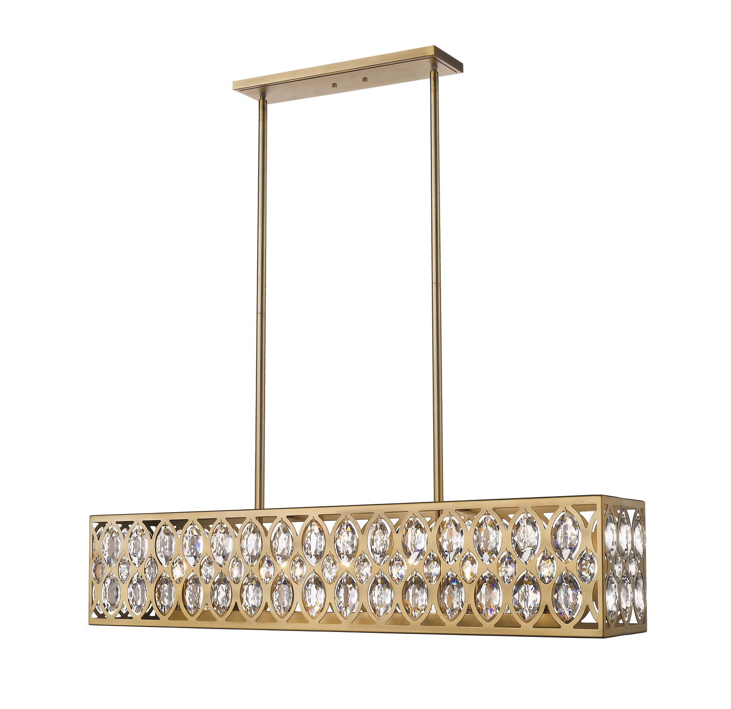 Z-Lite - 6010-42HB - Seven Light Linear Chandelier - Dealey - Heirloom Brass