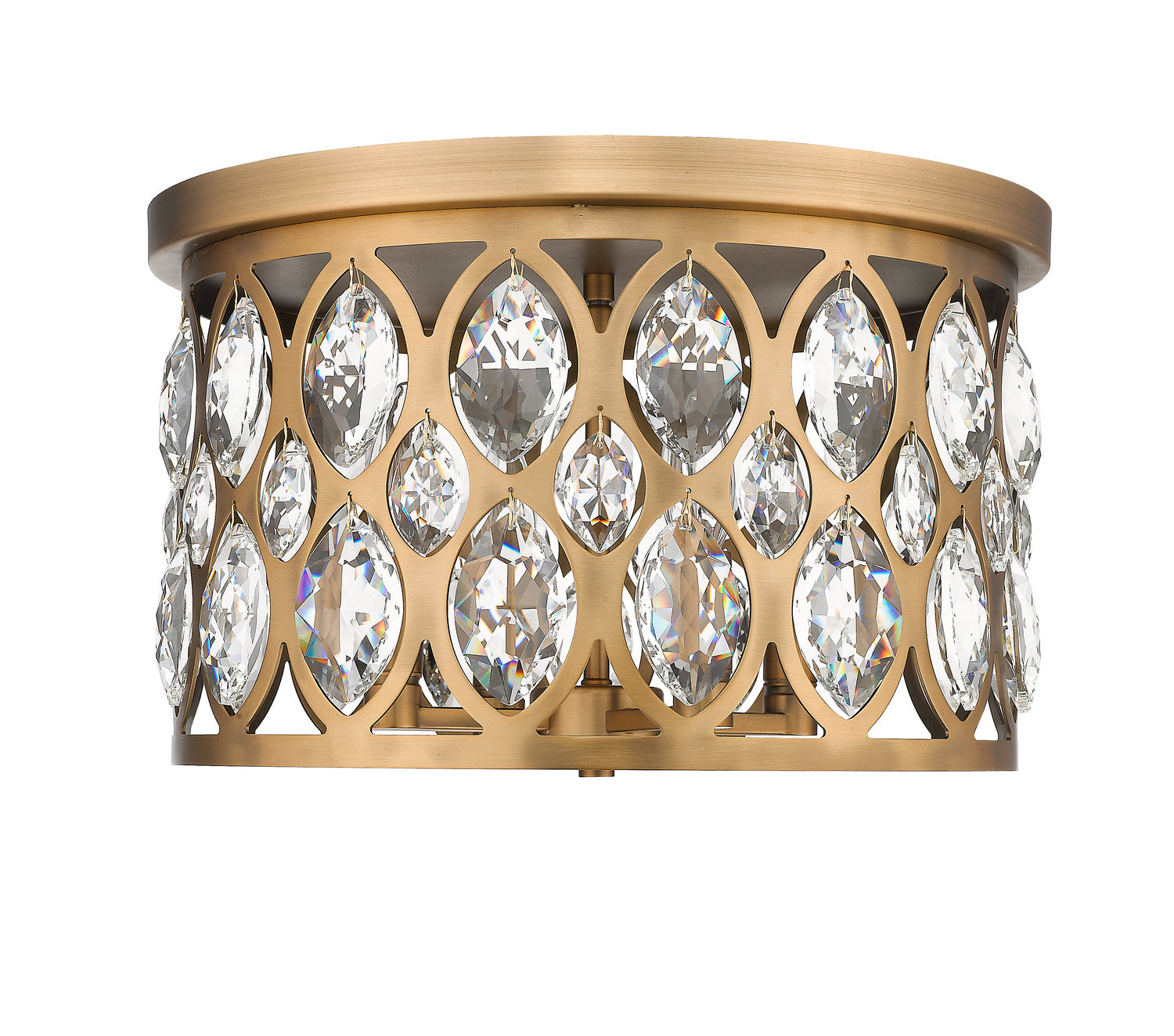 Z-Lite - 6010F15HB - Four Light Flush Mount - Dealey - Heirloom Brass