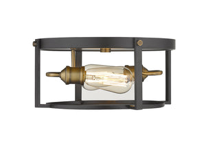 Z-Lite - 723F13-BRZ+HBR - Two Light Flush Mount - Halcyon - Bronze / Heritage Brass