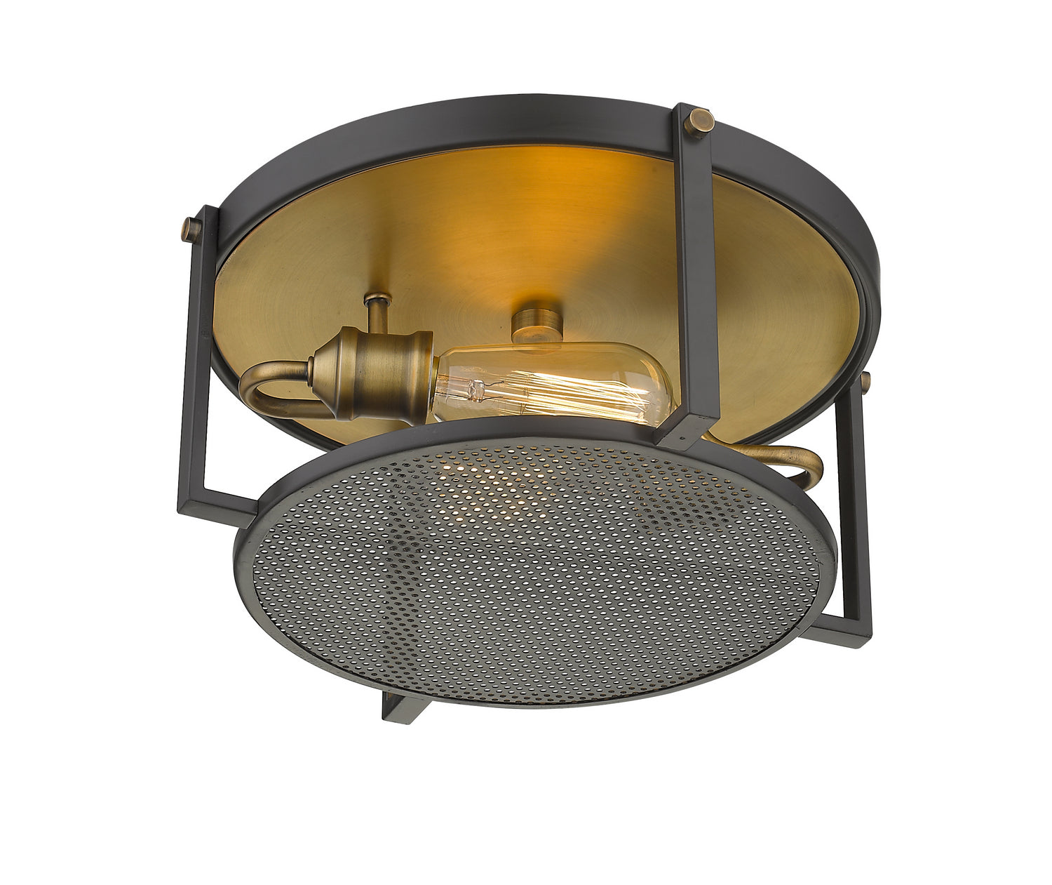 Z-Lite - 723F13-BRZ+HBR - Two Light Flush Mount - Halcyon - Bronze / Heritage Brass