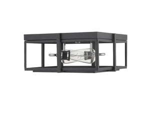 Z-Lite - 724F13-MB+CH - Two Light Flush Mount - Halcyon - Matte Black / Chrome