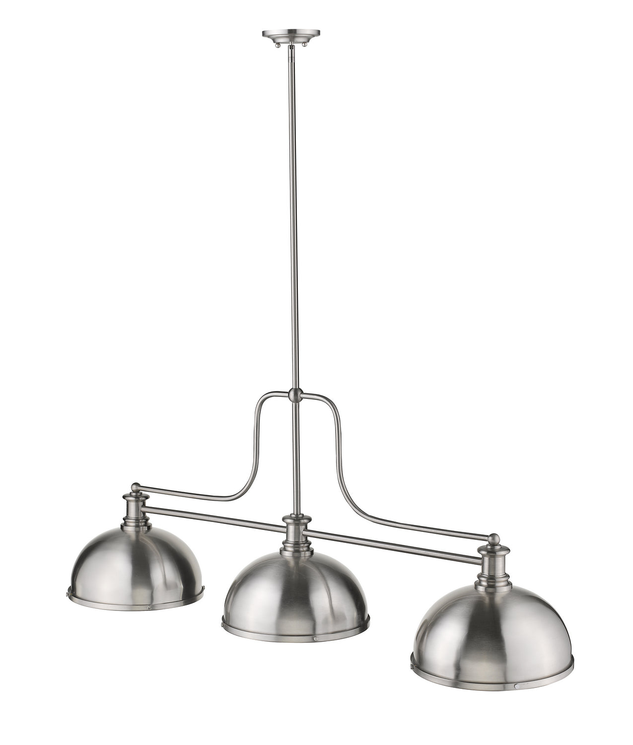 Z-Lite - 725-3BN-D12BN - Three Light Billiard - Melange - Brushed Nickel