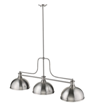 Z-Lite - 725-3BN-D12BN - Three Light Billiard - Melange - Brushed Nickel