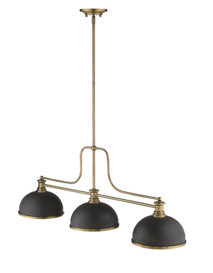 Z-Lite - 725-3HBR-D12BRZ+HBR - Three Light Billiard - Melange - Heritage Brass