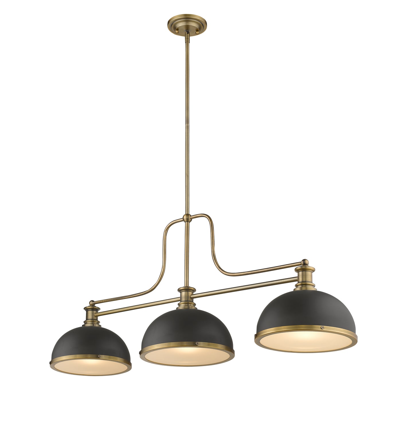 Z-Lite - 725-3HBR-D12BRZ+HBR - Three Light Billiard - Melange - Heritage Brass