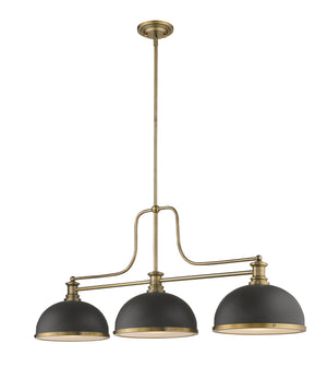 Z-Lite - 725-3HBR-D12BRZ+HBR - Three Light Billiard - Melange - Heritage Brass