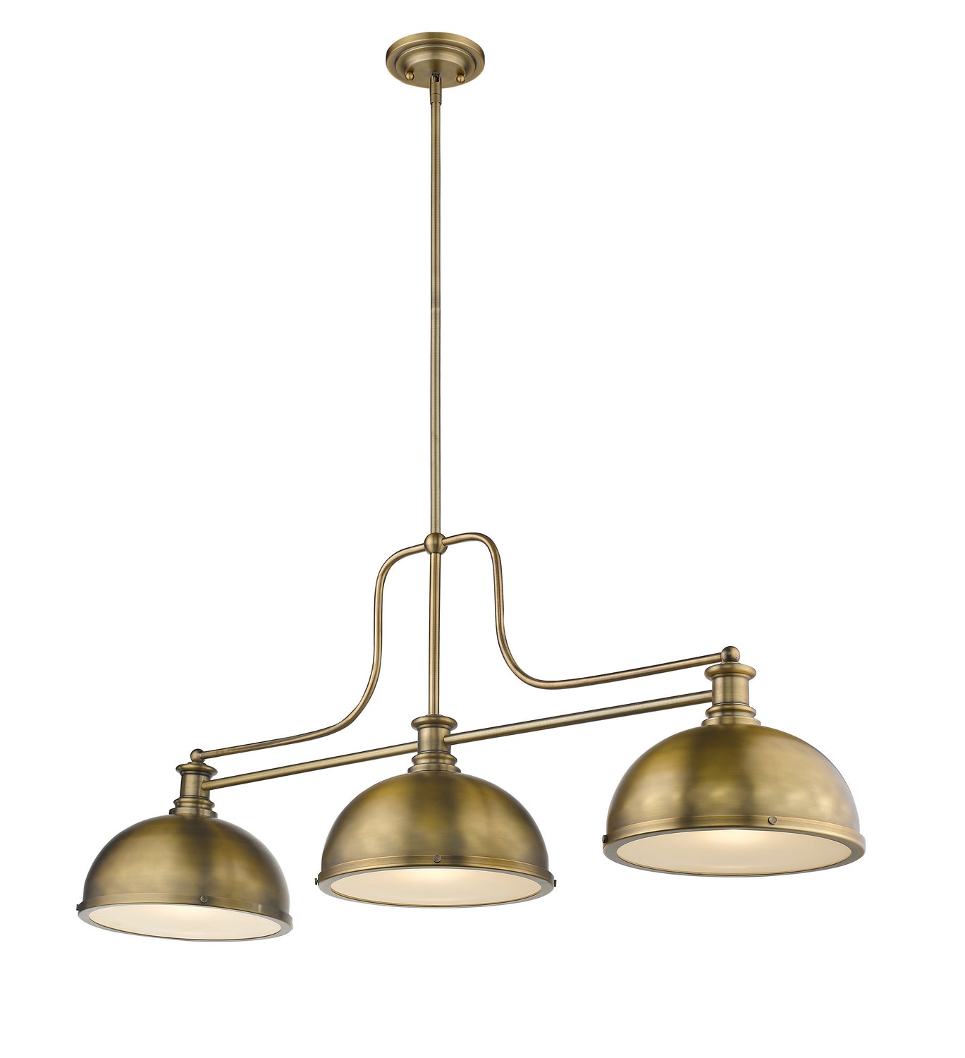 Z-Lite - 725-3HBR-D12HBR - Three Light Billiard - Melange - Heritage Brass