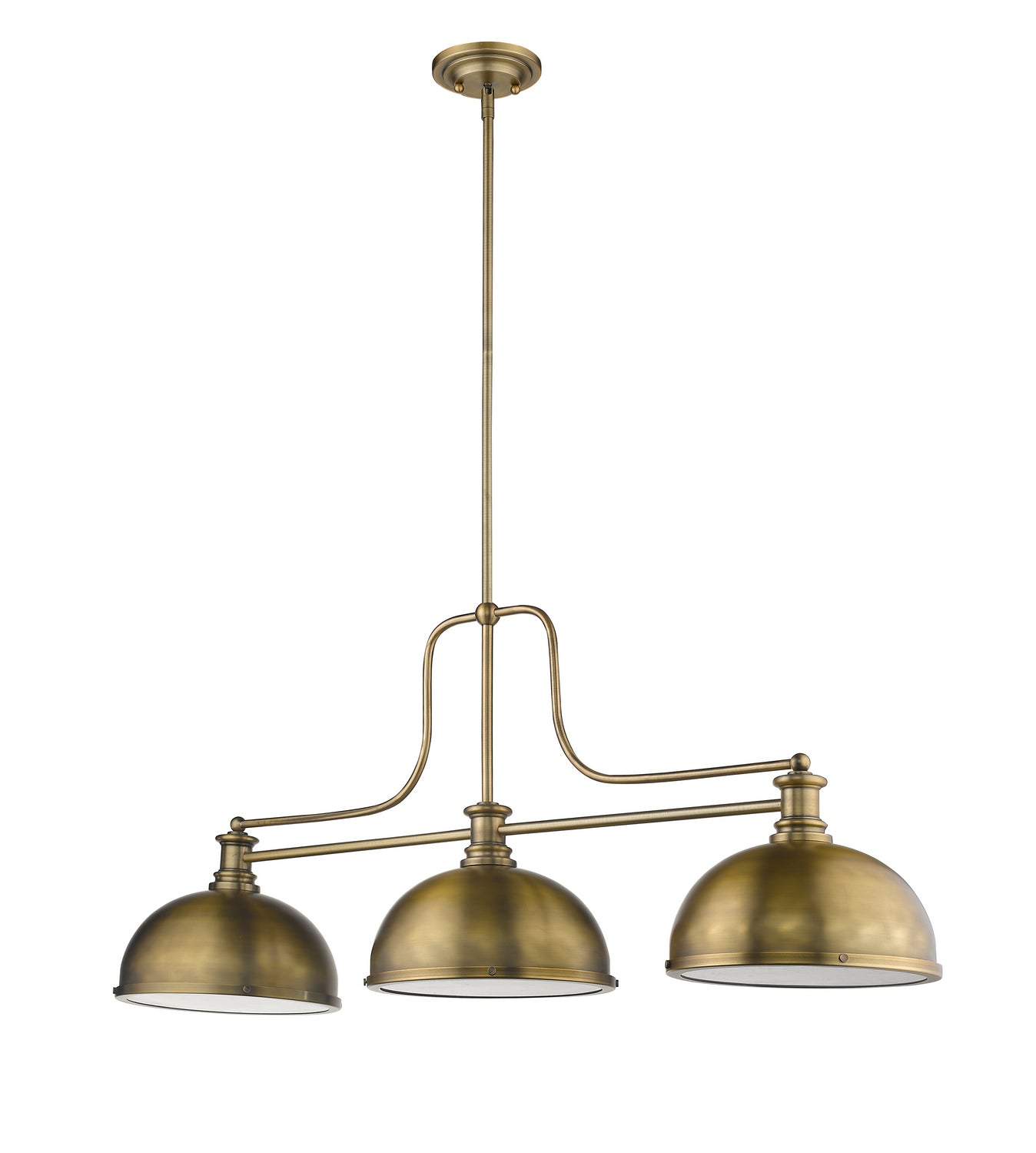 Z-Lite - 725-3HBR-D12HBR - Three Light Billiard - Melange - Heritage Brass