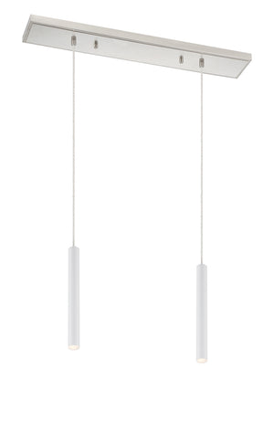 Z-Lite - 917MP12-WH-LED-2LBN - LED Linear Chandelier - Forest - Brushed Nickel