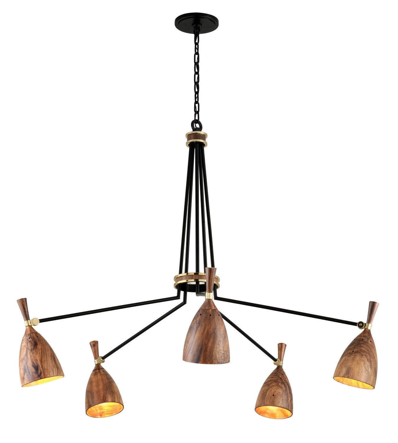 Corbett Lighting - 280-05-SBK - Five Light Chandelier - Utopia - Soft Black