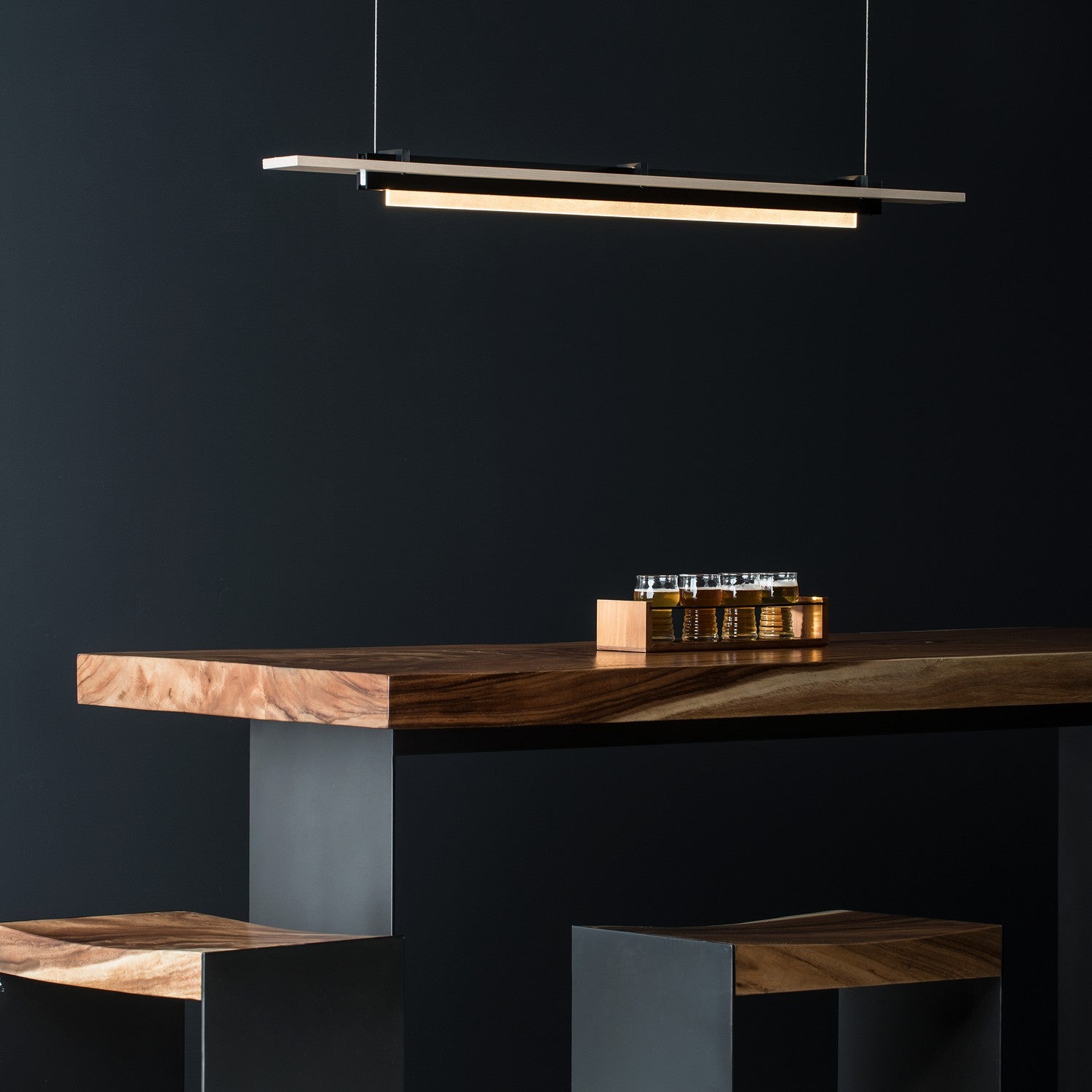 Hubbardton Forge - 139920-LED-STND-10-WD - Plank LED Pendant - Plank - Black