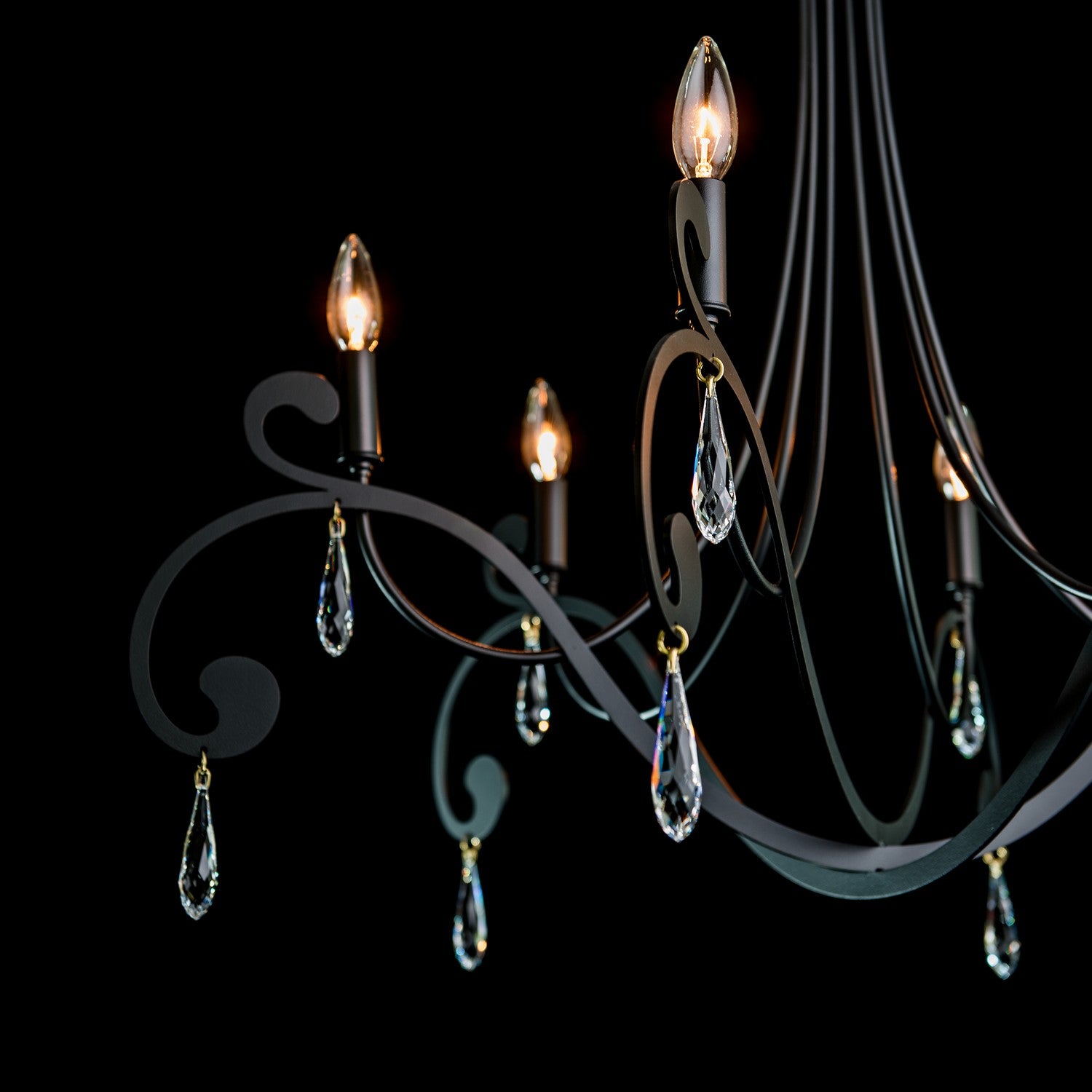 Hubbardton Forge - 105057-SKT-10-CR - Six Light Chandelier - Stella - Black