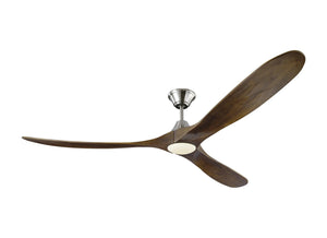 Visual Comfort Fan - 3MAVR70BSD - 70"Ceiling Fan - Maverick - Brushed Steel