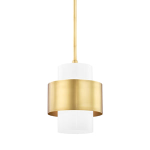 Hudson Valley - 8611-AGB - One Light Pendant - Corinth - Aged Brass