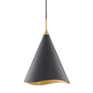 Hudson Valley - 9613-GL/BLK - One Light Pendant - Martini - Gold Leaf/Black Combo