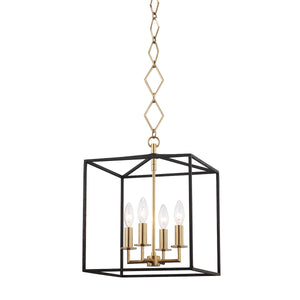 Hudson Valley - BKO150-AGB/BK - Four Light Pendant - Richie - Aged Brass/Black