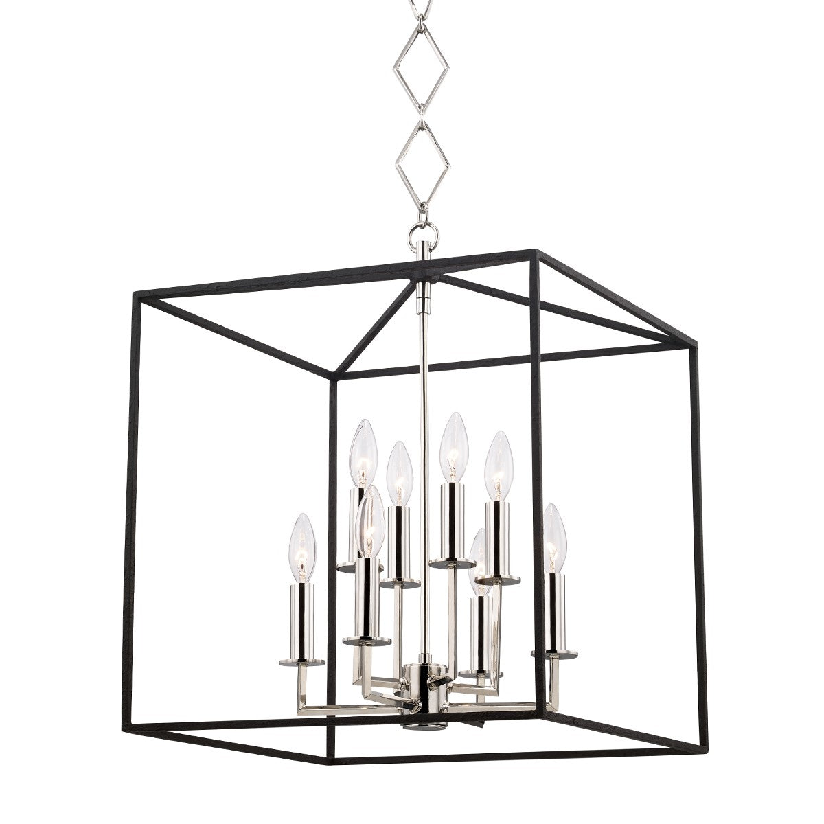 Hudson Valley - BKO151-PN/BK - Eight Light Pendant - Richie - Polished Nickel/Black