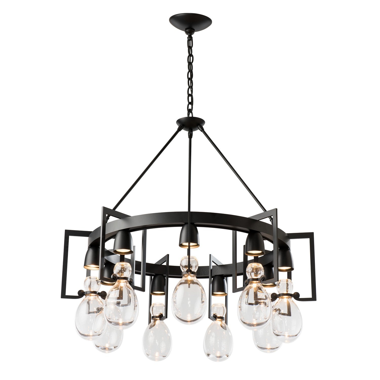 Hubbardton Forge - 104360-SKT-10-ZM0572 - Nine Light Chandelier - Apothecary - Black