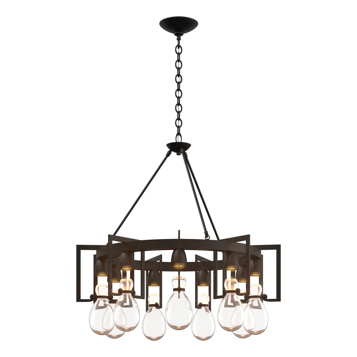 Hubbardton Forge - 104360-SKT-10-ZM0572 - Nine Light Chandelier - Apothecary - Black