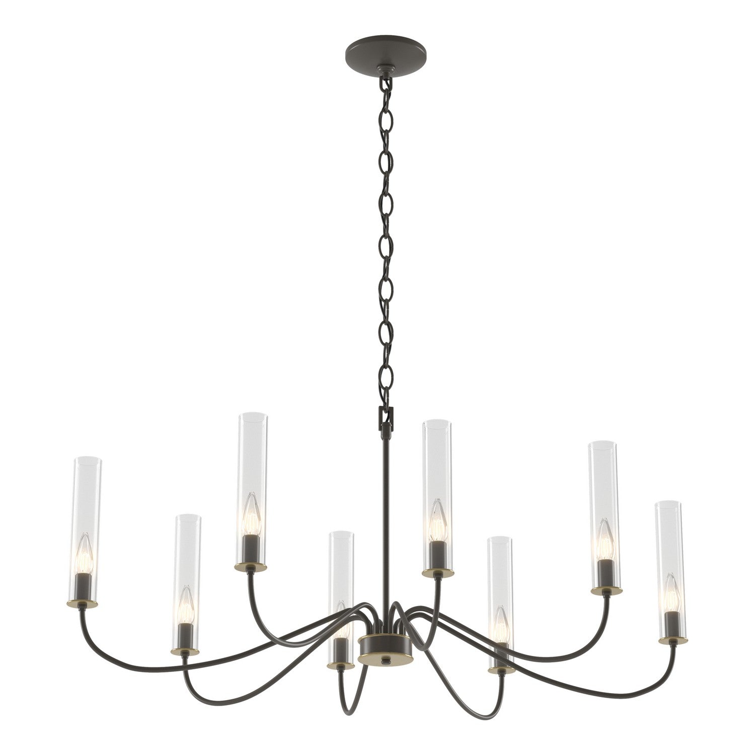 Hubbardton Forge - 105050-SKT-07-BR-ZM0611 - Eight Light Chandelier - Grace - Dark Smoke