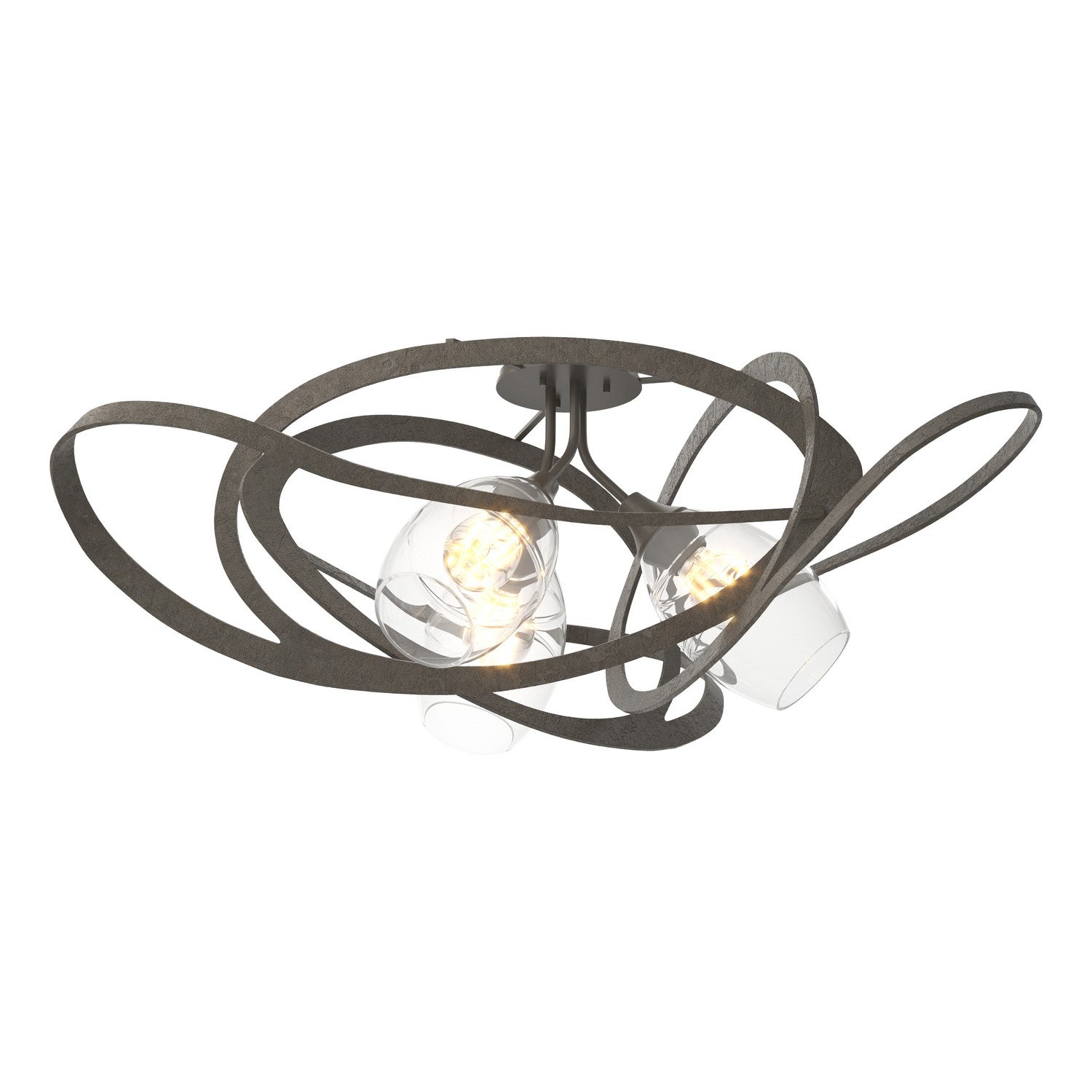 Hubbardton Forge - 128720-SKT-07-ZM0621 - Three Light Semi-Flush Mount - Nest - Dark Smoke