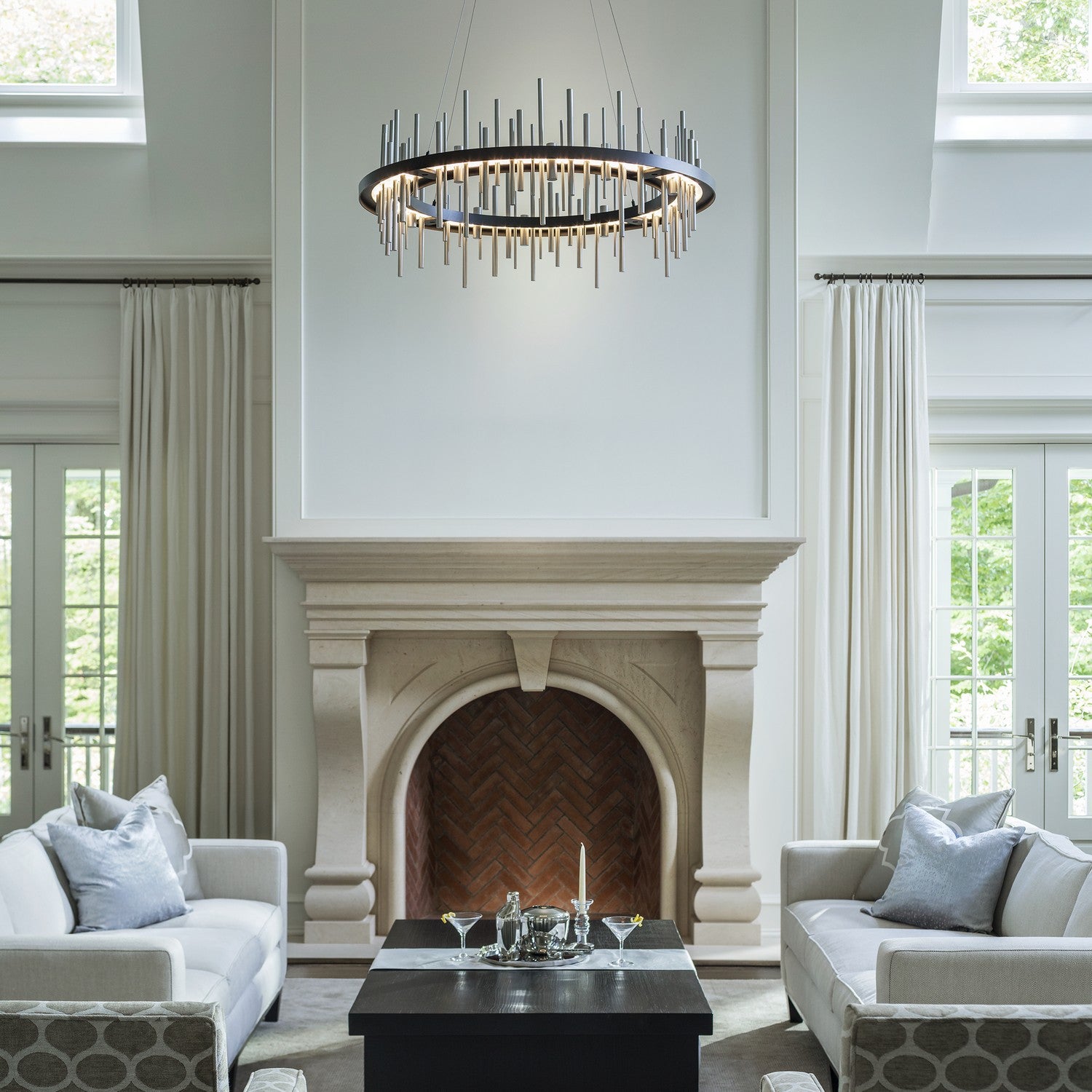 Hubbardton Forge - 139910-LED-STND-10-82 - Cityscape Circular LED Pendant - Cityscape - Black