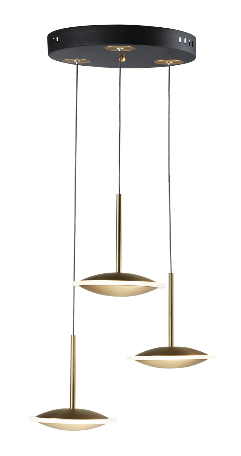 ET2 - E21543-90BKGLD - LED Pendant - Saucer - Black / Gold