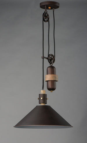 Maxim - 10090OIWWD - One Light Pendant - Tucson - Oil Rubbed Bronze / Weathered Wood