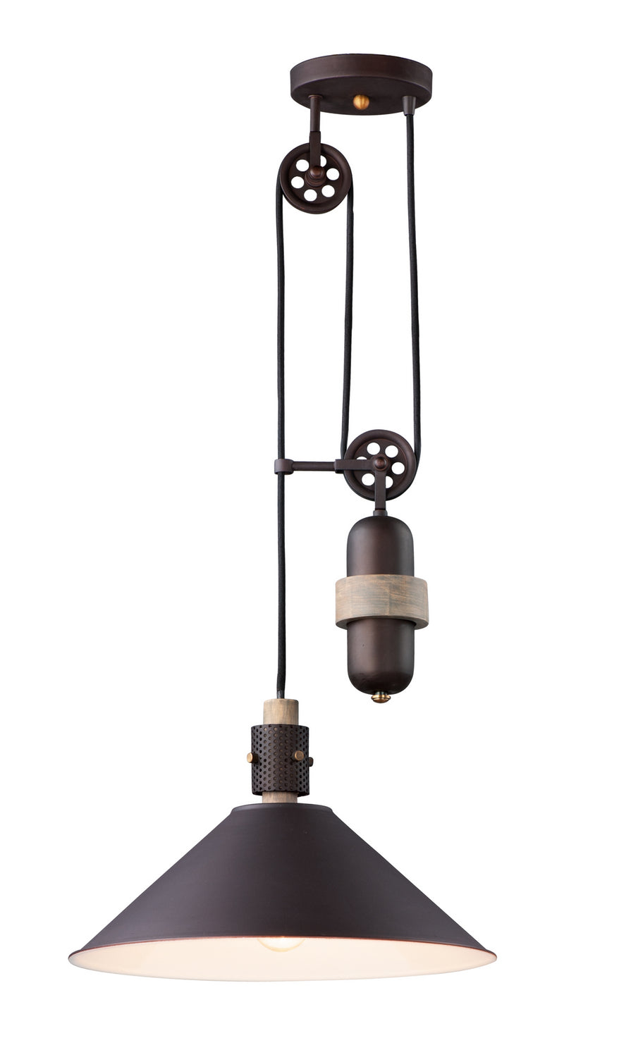 Maxim - 10090OIWWD - One Light Pendant - Tucson - Oil Rubbed Bronze / Weathered Wood