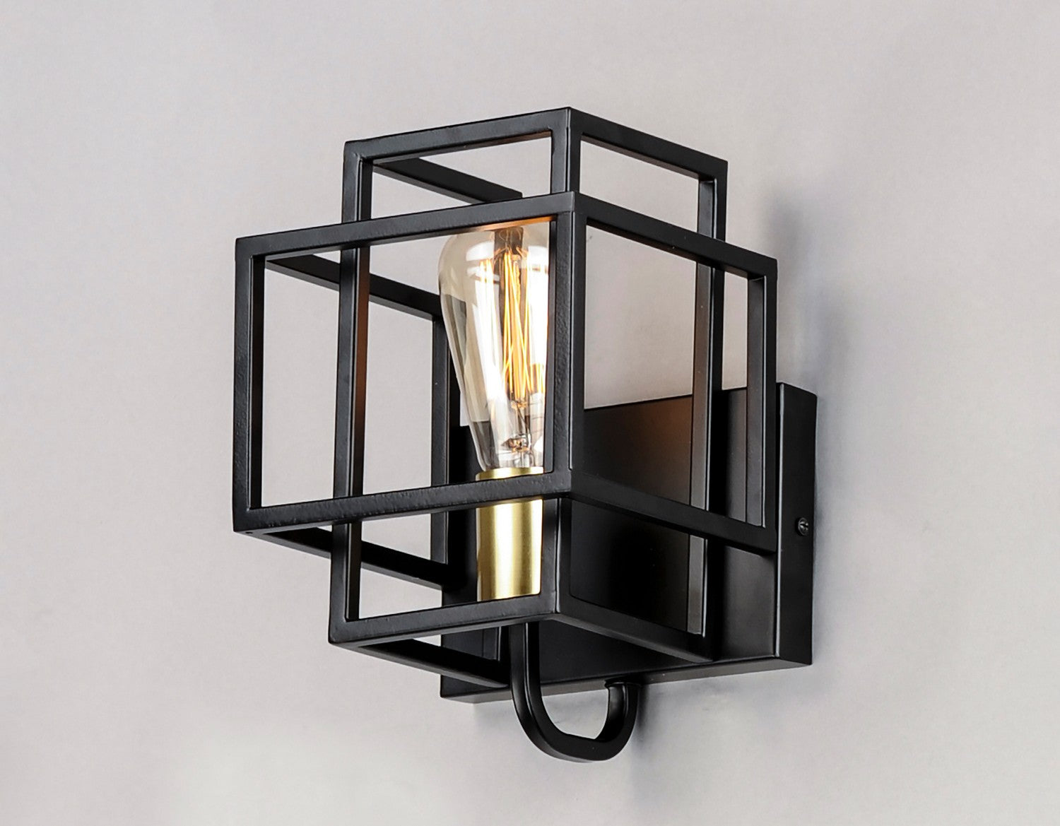 Maxim - 10241BKSBR - One Light Wall Sconce - Liner - Black / Satin Brass