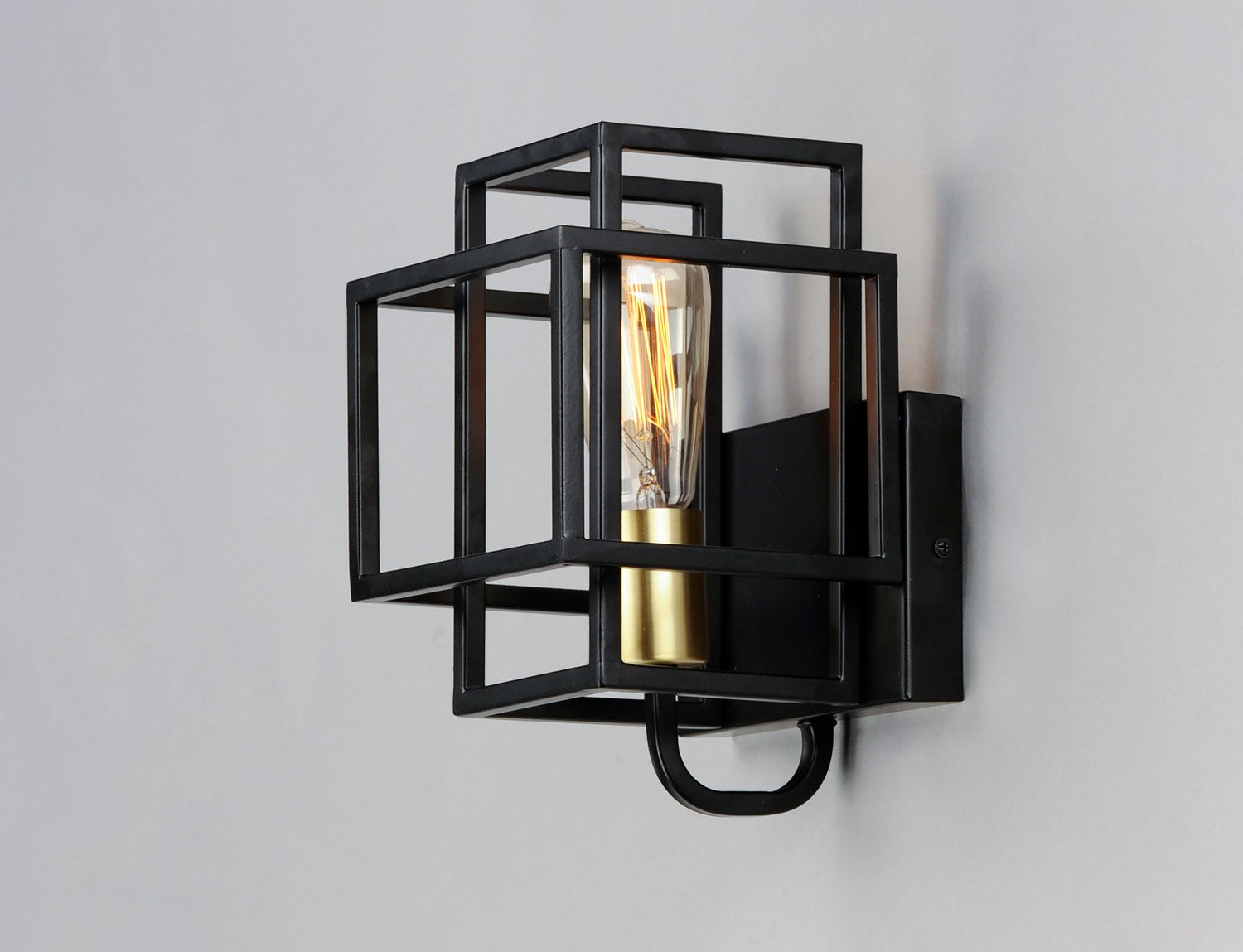 Maxim - 10241BKSBR - One Light Wall Sconce - Liner - Black / Satin Brass