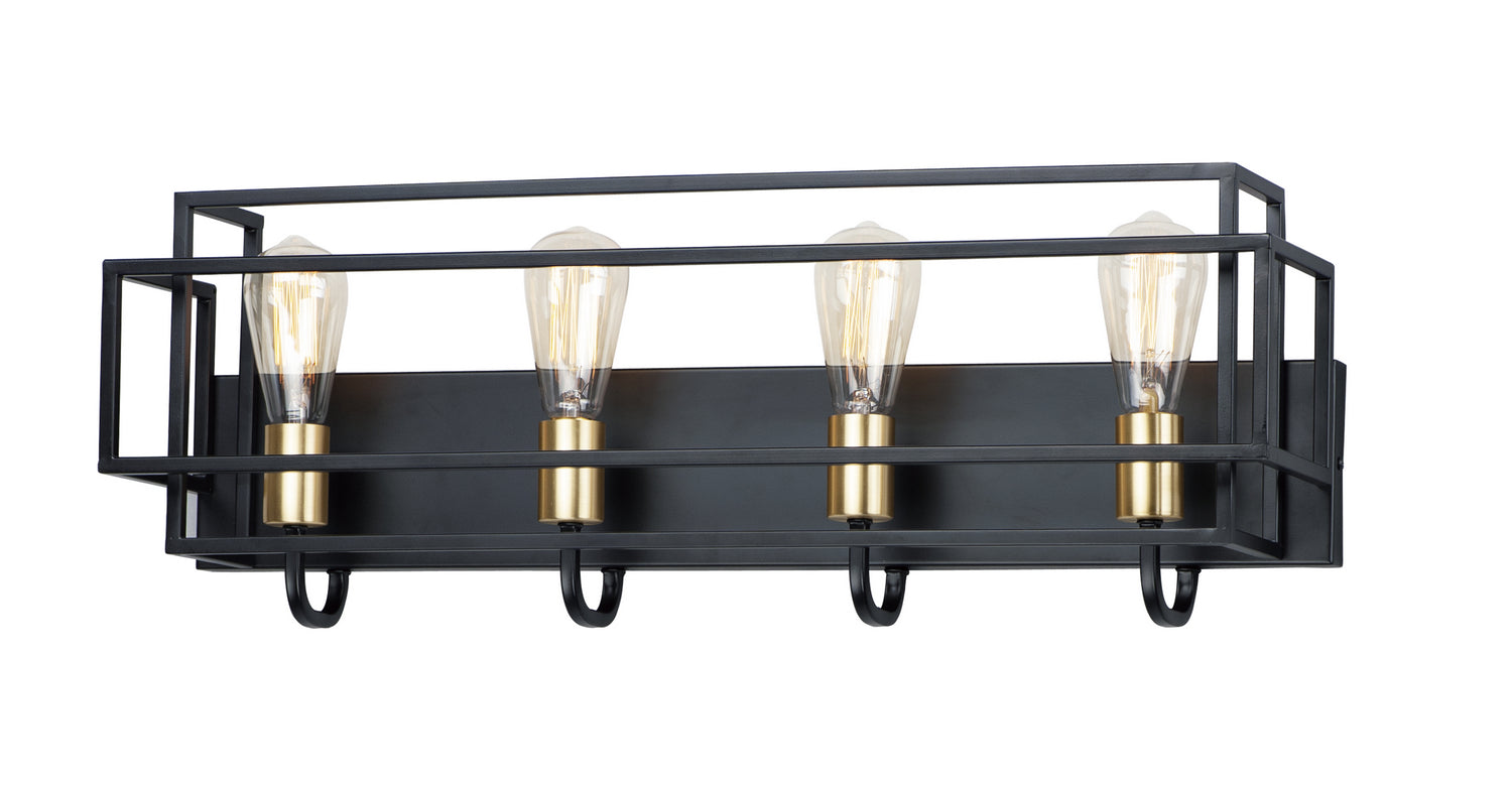 Maxim - 10244BKSBR - Four Light Bath Vanity - Liner - Black / Satin Brass