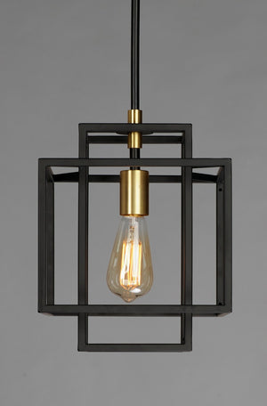 Maxim - 10246BKSBR - One Light Pendant - Liner - Black / Satin Brass