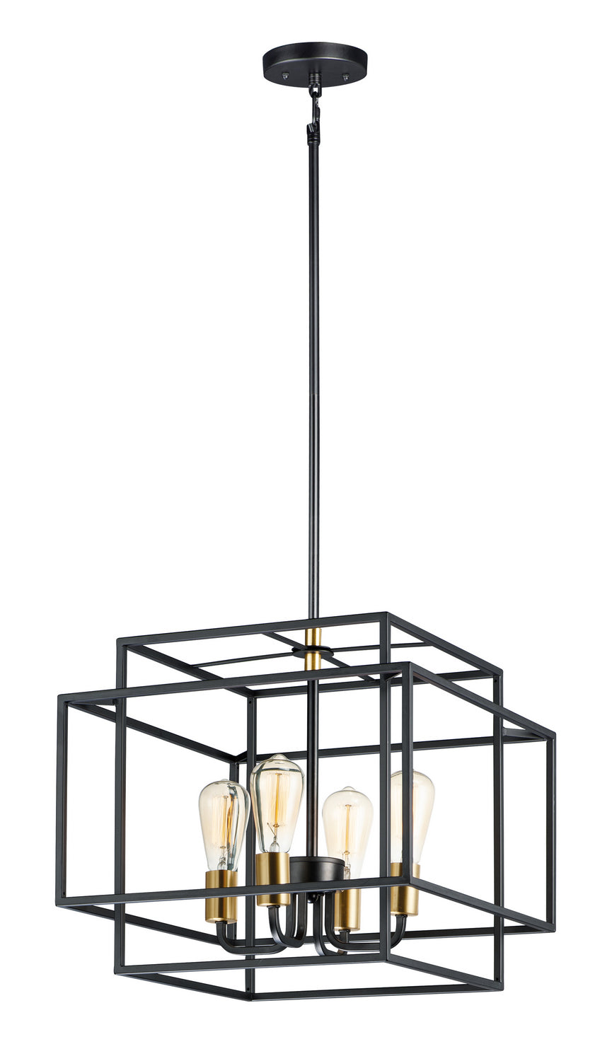 Maxim - 10247BKSBR - Four Light Pendant - Liner - Black / Satin Brass