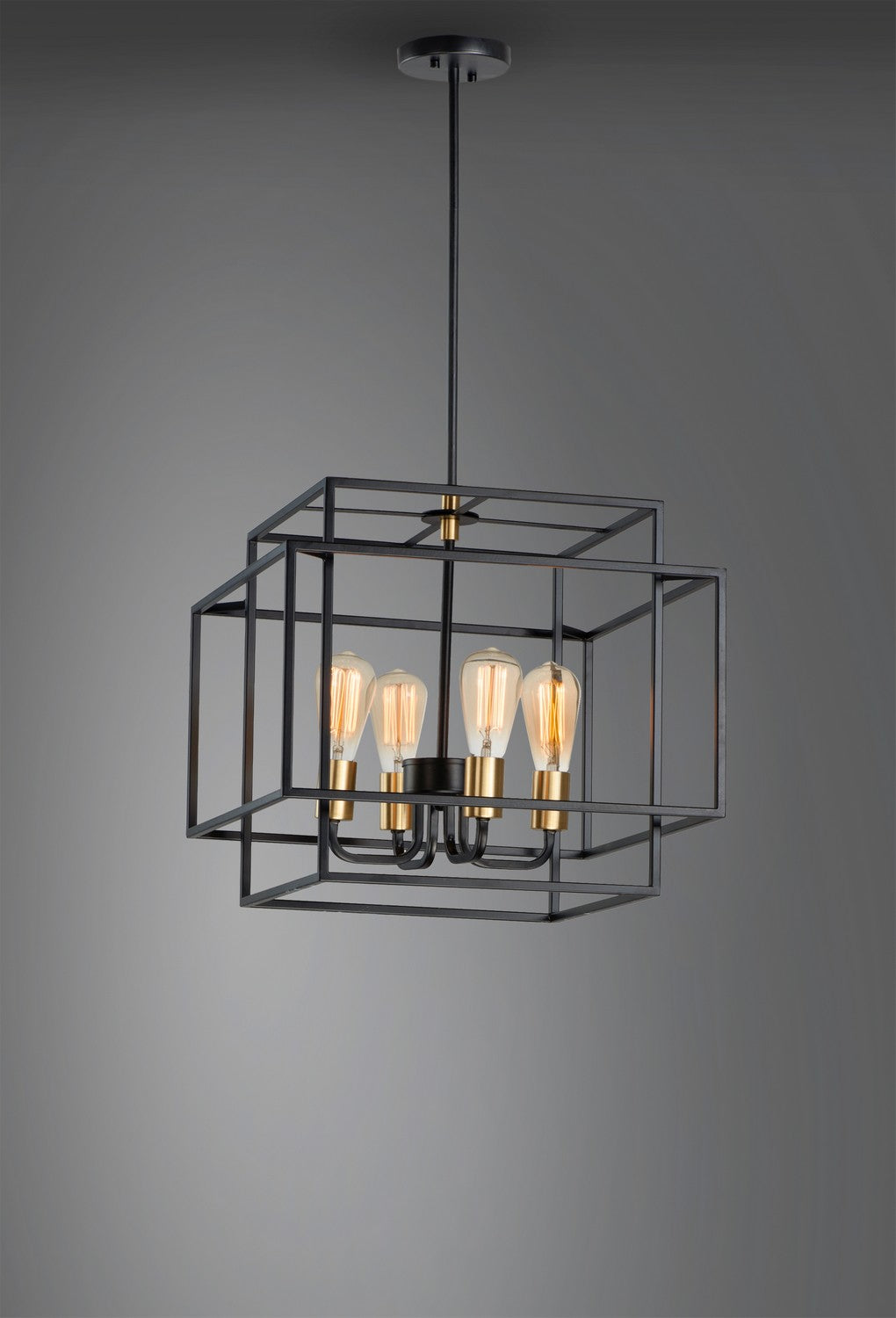 Maxim - 10247BKSBR - Four Light Pendant - Liner - Black / Satin Brass