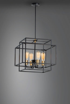 Maxim - 10247BKSBR - Four Light Pendant - Liner - Black / Satin Brass