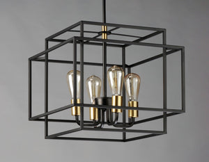 Maxim - 10247BKSBR - Four Light Pendant - Liner - Black / Satin Brass