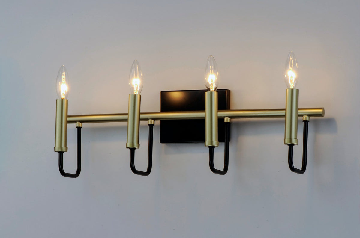 Maxim - 10254BKGLD - Four Light Wall Sconce - Sullivan - Black / Gold