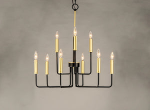 Maxim - 10257BKGLD - Nine Light Chandelier - Sullivan - Black / Gold